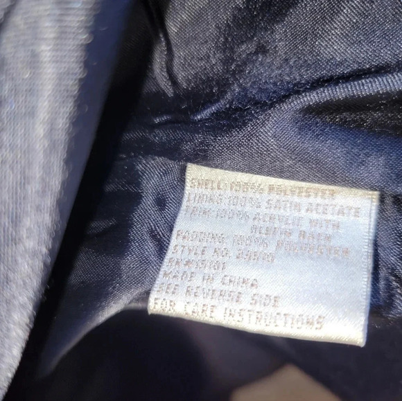 Vintage Womens Jones New York Long  Warm Winter Coat Navy Blue Medium - Picture 10 of 11